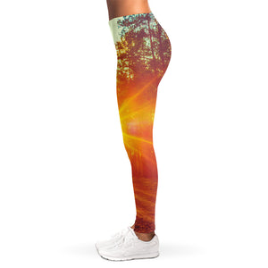 Sunrise Forest Print Women's Leggings