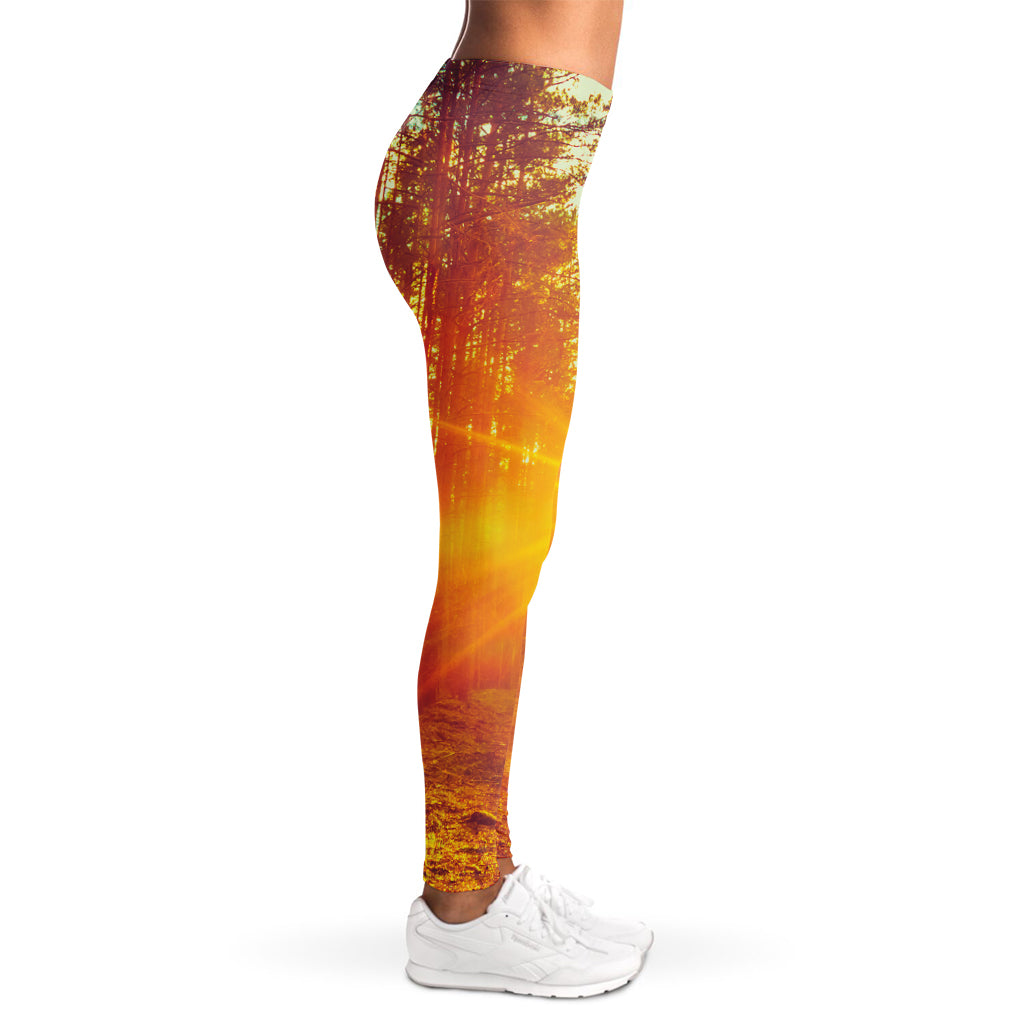 Sunrise Forest Print Women's Leggings