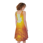 Sunrise Forest Print Women's Sleeveless Dress