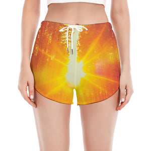 Sunrise Forest Print Women's Split Running Shorts