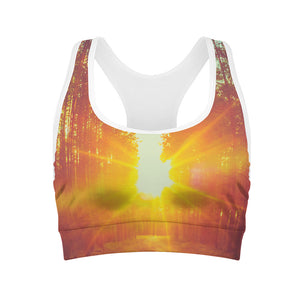 Sunrise Forest Print Women's Sports Bra