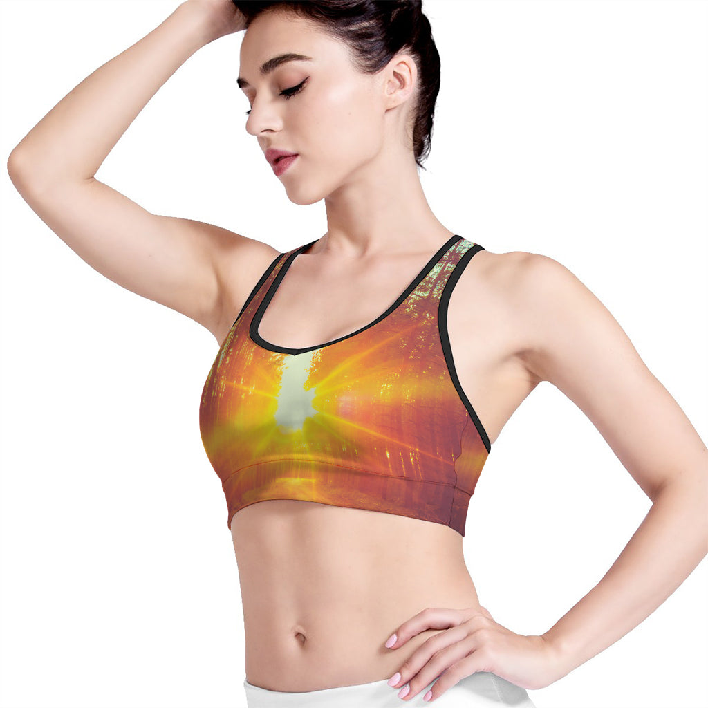 Sunrise Forest Print Women's Sports Bra