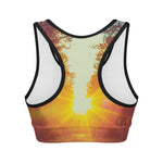 Sunrise Forest Print Women's Sports Bra