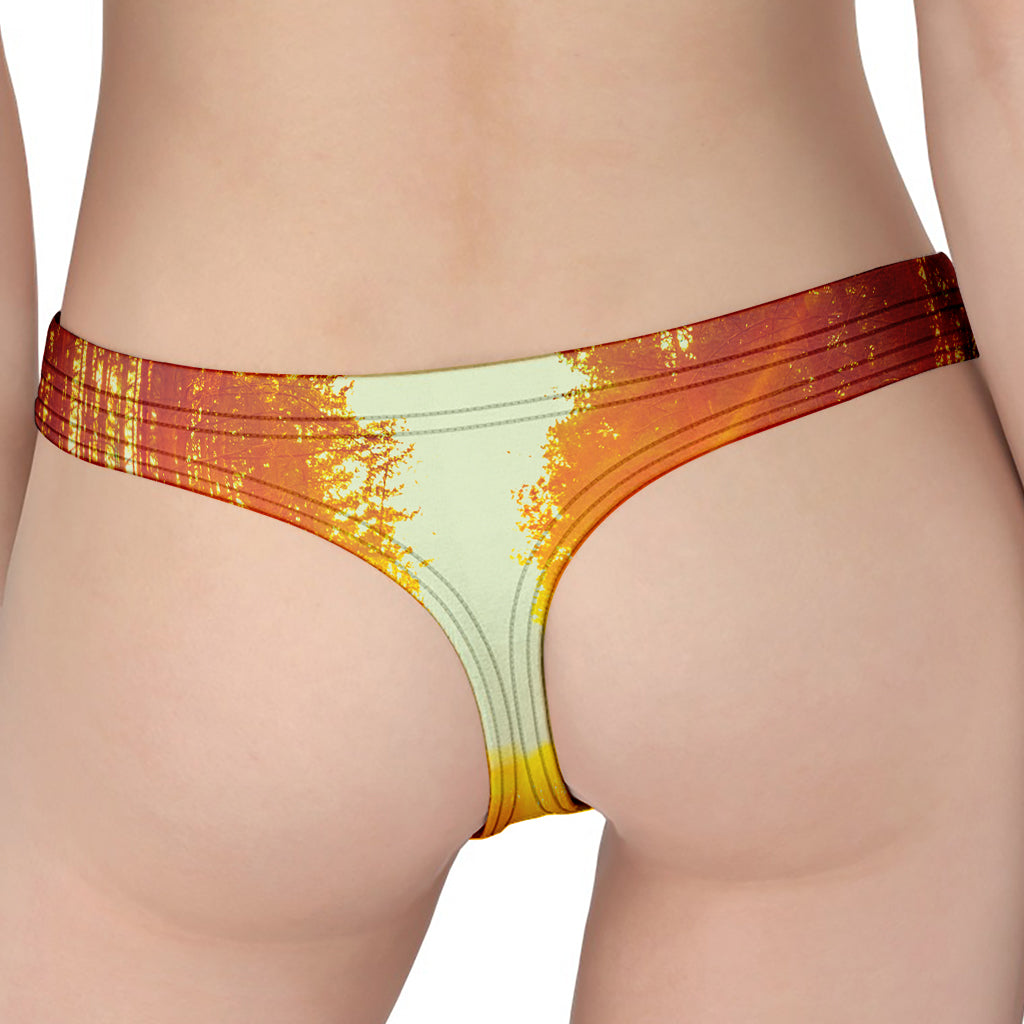 Sunrise Forest Print Women's Thong