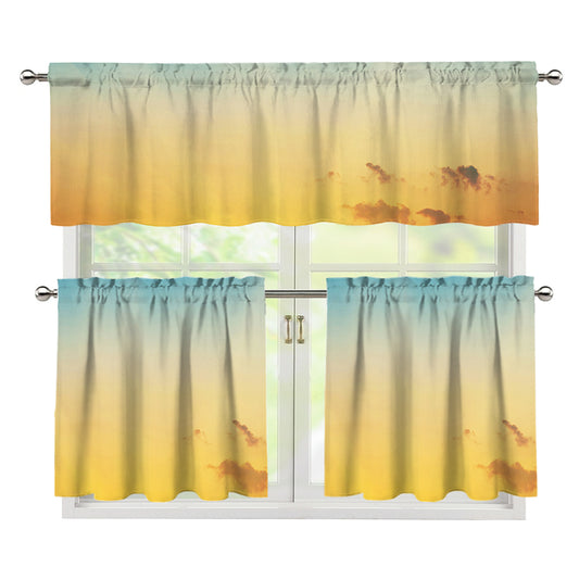 Sunrise Horizon Print 3 Piece Kitchen Curtains
