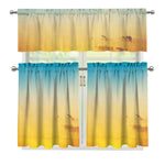 Sunrise Horizon Print 3 Piece Kitchen Curtains