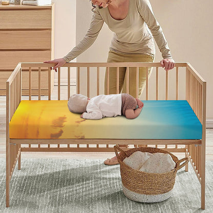 Sunrise Horizon Print Baby Crib Sheet