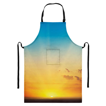 Sunrise Horizon Print Bib Apron With Pocket