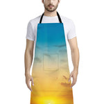 Sunrise Horizon Print Bib Apron With Pocket