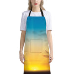 Sunrise Horizon Print Bib Apron With Pocket