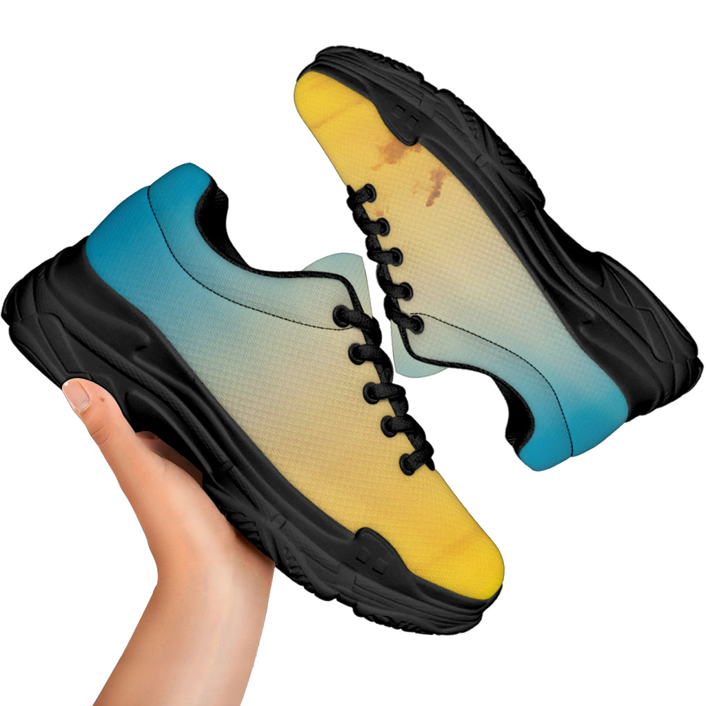 Sunrise Horizon Print Black Chunky Shoes