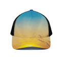 Sunrise Horizon Print Black Mesh Trucker Hat