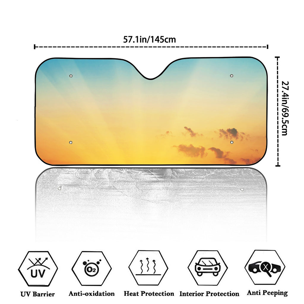 Sunrise Horizon Print Car Windshield Sun Shade