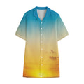 Sunrise Horizon Print Cotton Hawaiian Shirt