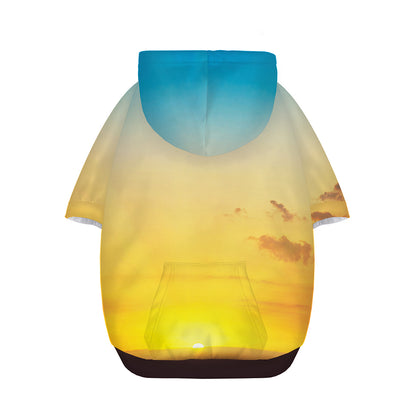 Sunrise Horizon Print Dog Zip Up Hoodie