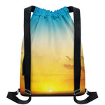 Sunrise Horizon Print Drawstring Backpack