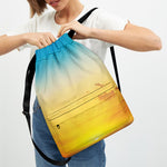 Sunrise Horizon Print Drawstring Backpack