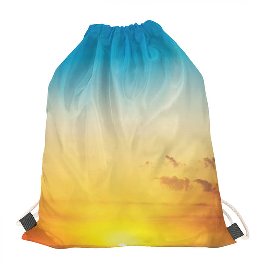 Sunrise Horizon Print Drawstring Bag