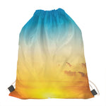 Sunrise Horizon Print Drawstring Bag