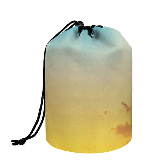 Sunrise Horizon Print Drawstring Makeup Bag
