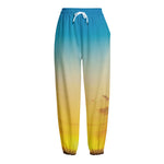 Sunrise Horizon Print Fleece Lined Knit Pants
