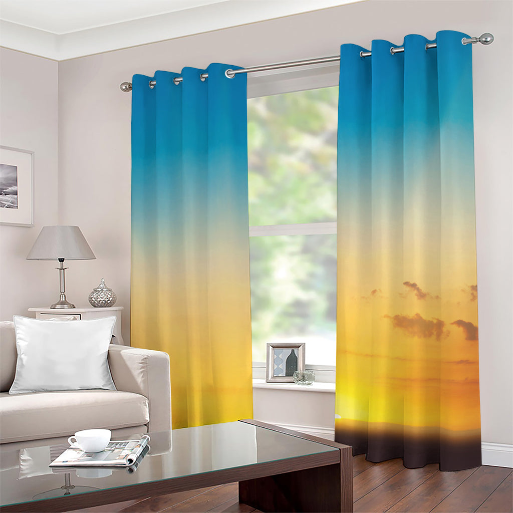Sunrise Horizon Print Grommet Curtains