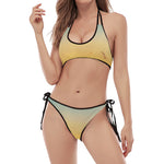 Sunrise Horizon Print Halter Scoop Tie Side Bikini