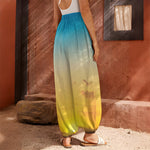 Sunrise Horizon Print Harem Pants