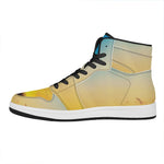 Sunrise Horizon Print High Top Leather Sneakers