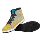 Sunrise Horizon Print High Top Leather Sneakers