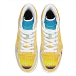 Sunrise Horizon Print High Top Leather Sneakers