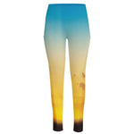 Sunrise Horizon Print High-Waisted Pocket Leggings
