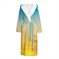 Sunrise Horizon Print Hooded Bathrobe