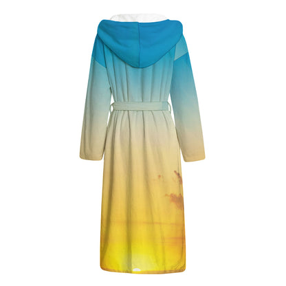 Sunrise Horizon Print Hooded Bathrobe