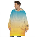 Sunrise Horizon Print Hoodie Blanket