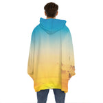 Sunrise Horizon Print Hoodie Blanket
