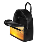 Sunrise Horizon Print Leather Backpack
