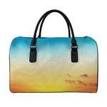 Sunrise Horizon Print Leather Duffle Bag