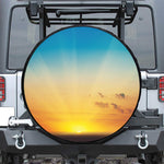 Sunrise Horizon Print Leather Spare Tire Cover