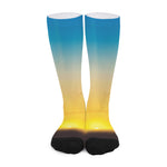 Sunrise Horizon Print Long Socks