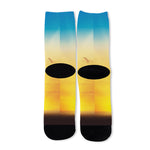 Sunrise Horizon Print Long Socks