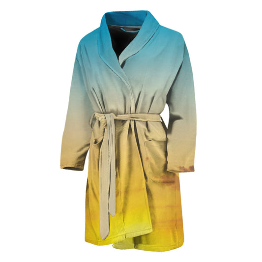 Sunrise Horizon Print Men's Bathrobe