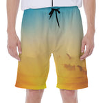 Sunrise Horizon Print Men's Beach Shorts