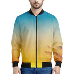 Sunrise Horizon Print Men's Bomber Jacket