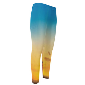 Sunrise Horizon Print Men's Compression Pants