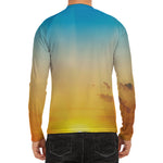 Sunrise Horizon Print Men's Long Sleeve Rash Guard
