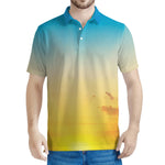 Sunrise Horizon Print Men's Polo Shirt