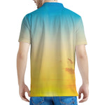 Sunrise Horizon Print Men's Polo Shirt