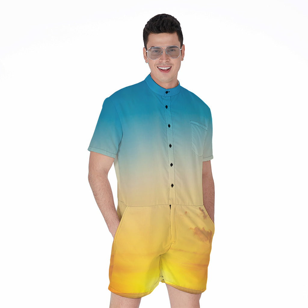 Sunrise Horizon Print Men's Rompers