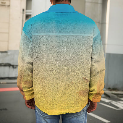 Sunrise Horizon Print Men's Shirt Jacket